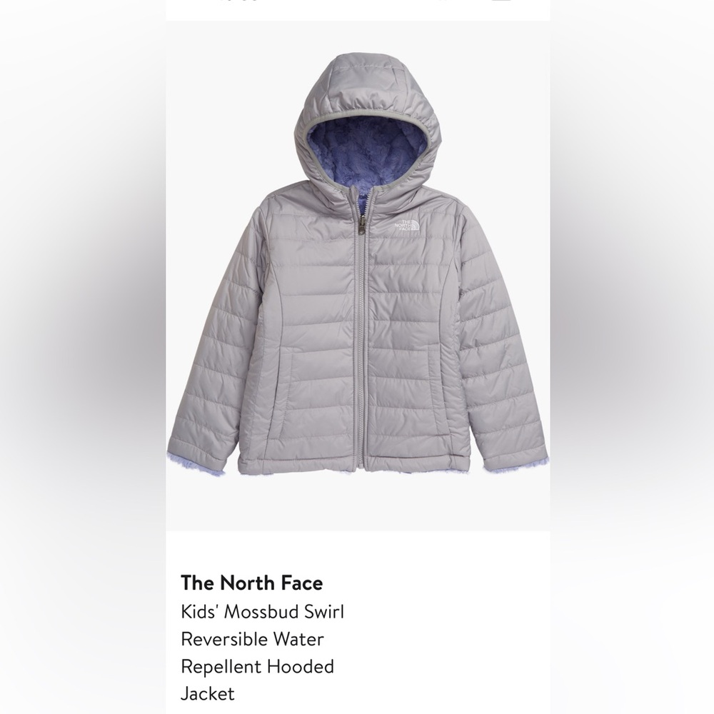 The North Face Toddler Mossbud Swirl Reversible water repellant hooded Jacket